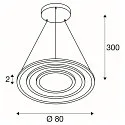 SLV LED Pendelleuchte ONE FLAT TRIPLE, 300cm, 2700/3000K, 3500/3700lm, IP20, dimmbar, weiß