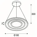SLV LED Pendelleuchte ONE FLAT TRIPLE, 300cm, 2700/3000K, 3500/3700lm, IP20, dimmbar, schwarz/messing