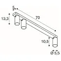 ceiling luminaire KAMI 3 flames GU10 IP20, gold, white