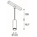 SLV LED Pendelleuchte LALU® MIX&MATCH Base, 48V, 150cm, 8W, 3000K, 700lm, IP20, dimmbar, schwarz