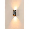SLV Outdoor LED Wandstrahler MODELA UP/DOWN, IP65 IK07, 7.5W 2700K 810lm 2x60°, dimmbar, schwarz matt