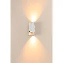 SLV Outdoor LED Wandstrahler MODELA UP/DOWN, IP65 IK07, 7.5W 2700K 810lm 2x60°, dimmbar, weiß matt