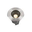 SLV floor recessed luminaire DASAR® M round, swivelling, DALI controllable, passable IP67, stainless steel dimmable
