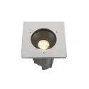 SLV LED Bodeneinbauleuchte DASAR® M, IP67 IK10, 6.5W 3000K 450lm 24°, DALI dimmbar, schwenkbar, befahrbar, Edelstahl, eckig