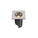 SLV LED Bodeneinbauleuchte DASAR® M, IP67 IK10, 6.5W 3000K 450lm 24°, DALI dimmbar, schwenkbar, befahrbar, Edelstahl, eckig