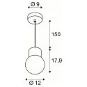 SLV Pendelleuchte VARYT, 150cm, E14, 6W, IP20, schwarz