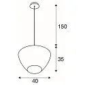 Pendelleuchte PANTILO CONVEX 40, 150cm, E27, IP20, kupfer