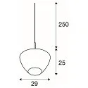 SLV Pendelleuchte PANTILO CONVEX 29, 250cm, E27, IP20, kupfer