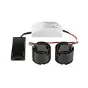 SLV Premium LED Modul NEW TRIA® 155 DOUBLE PHASE, 2er-Set, rund, IP20, 350mA, 2x 6W 2700K 1220lm 38°, dimmbar, schwarz