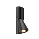SLV Outdoor Wandaufbauleuchte T-TUBE SINGLE, GU10, IP65, IK06, dimmbar, schwarz