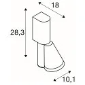 SLV Outdoor Wandaufbauleuchte T-TUBE SINGLE, GU10, IP65, IK06, dimmbar, schwarz