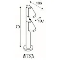 SLV outdoor floor lamp T-TUBE 70 POLE DOUBLE with sensor GU10, black dimmable