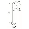SLV Outdoor Stehleuchte T-TUBE 70 POLE SINGLE, GU10, IP44, dimmbar, schwarz