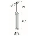 SLV LED 1-Phasen-Pendelleuchte QUIMERA PHASE, 8W 2700K 320lm, CRi >90, dimmbar, dunkel bronze