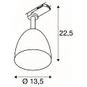 SLV 3-phase spot PARA CONE 14 swivelling, rotatable GU10 IP20, white, lacquered dimmable