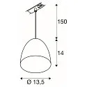1-phase pendant luminaire PARA CONE 14 GU10 IP20, black dimmable