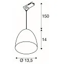 SLV 3-phase pendant luminaire PARA CONE 14 GU10 IP20, black dimmable
