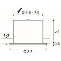 SLV LED Einbaustrahler UNIVERSAL DOWNLIGHT PHASE, IP20, 5/7W (multi) 2700-6500K (CCT-DIP) 670lm 38°, CRi >90, ohne Abdeckung