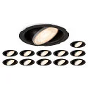 12er Set LED Einbaustrahler UNIVERSAL DOWNLIGHT PHASE, IP20, 5/7W (multi) 2700-6500K (CCT-DIP) 38°, ohne Abdeckung, schwenkbar