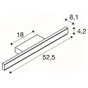 SLV LED Wandaufbauleuchte ONE LINEAR 50 PHASE, Up/Down, IP44, 52.2cm, 14W 2700/3000K (CCT Switch), CRi >90, dimmbar, messing
