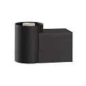 SLV wall luminaire VARYT round, without shade E14 IP44, black dimmable