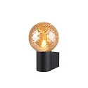 SLV wall luminaire VARYT round, without shade E14 IP44, black dimmable