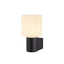 SLV wall luminaire VARYT round, without shade E14 IP44, black dimmable