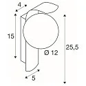 SLV wall luminaire SUN - PHASE round G9 IP20, black dimmable