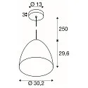pendant luminaire PARA CONE 20 E27 IP20, dimmable