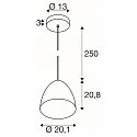 SLV pendant luminaire PARA CONE 30 E27 IP20, dimmable