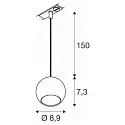 SLV 1-Phasern Pendelleuchte LIGHT EYE® 90, GU10 max. 6W, matt weiß