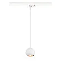 3-Phasen Pendelleuchte LIGHT EYE® 90, Ø 8.9cm, GU10 PAR16 / PAR51 max. 6W, Stahl, inkl. Adapter, matt weiß