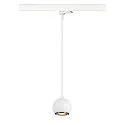 SLV 3-Phasen Pendelleuchte LIGHT EYE® 90, Ø 8.9cm, GU10 PAR16 / PAR51 max. 6W, Stahl, inkl. Adapter, matt weiß