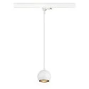 SLV 3-Phasen Pendelleuchte LIGHT EYE® 90, Ø 8.9cm, GU10 PAR16 / PAR51 max. 6W, Stahl, inkl. Adapter, matt weiß