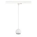 SLV 3-Phasen Pendelleuchte LIGHT EYE® 90, Ø 8.9cm, GU10 PAR16 / PAR51 max. 6W, Stahl, inkl. Adapter, matt weiß