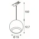 SLV 1-Phasen Pendelleuchte LIGHT EYE® 150, GU10 max. 13W, matt schwarz