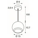 SLV Pendelleuchte LIGHT EYE® 150, GU10, 1x max. 13W, matt schwarz