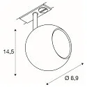 SLV 1-Phasen-Strahler LIGHT EYE® 90, rund, GU10 max. 6W, drehbar und schwenkbar, matt weiß