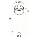 outdoor floor lamp PHOTONI CYL POLE 75 cylindrical, impact resistant E27 IP65