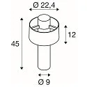 SLV Outdoor Sockelleuchte PHOTONI CYL POLE 45, IP65 IK08, 45cm, zylindrisch, E27, Aluminium, seeluft-beständig, schwarz matt