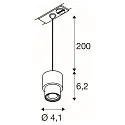 SLV 1-phase pendant luminaire PURI 2.0 BASIC GU10 IP20, grey dimmable