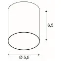 SLV Zubehör für Pendelleuchte PURI 2.0 - Leuchtenschirm TUBE, Höhe 6.5cm, zylindrisch, schwarz