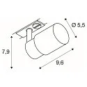 SLV 1-Phasen-Strahler PURI 2.0 TUBE, GU10 max. 6W, drehbar und schwenkbar, weiß
