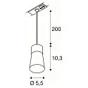 1-phase pendant luminaire PURI 2.0 - CONE conical GU10 IP20, black dimmable