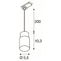 SLV 3-phase pendant luminaire PURI 2.0 - TUBE cylindrical GU10 IP20, black dimmable