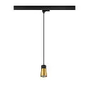 SLV 3-phase pendant luminaire PURI 2.0 - CONE conical GU10 IP20, black dimmable