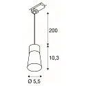 SLV 3-phase pendant luminaire PURI 2.0 - CONE conical GU10 IP20, black dimmable