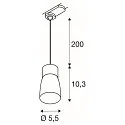 3-phase pendant luminaire PURI 2.0 - DOME half round GU10 IP20, black dimmable