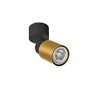 SLV Wand- und Deckenleuchte PURI 2.0 TUBE, GU10 max. 6W , schwarz / gold
