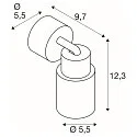 SLV Wand- und Deckenleuchte PURI 2.0 TUBE, GU10 max. 6W , grau